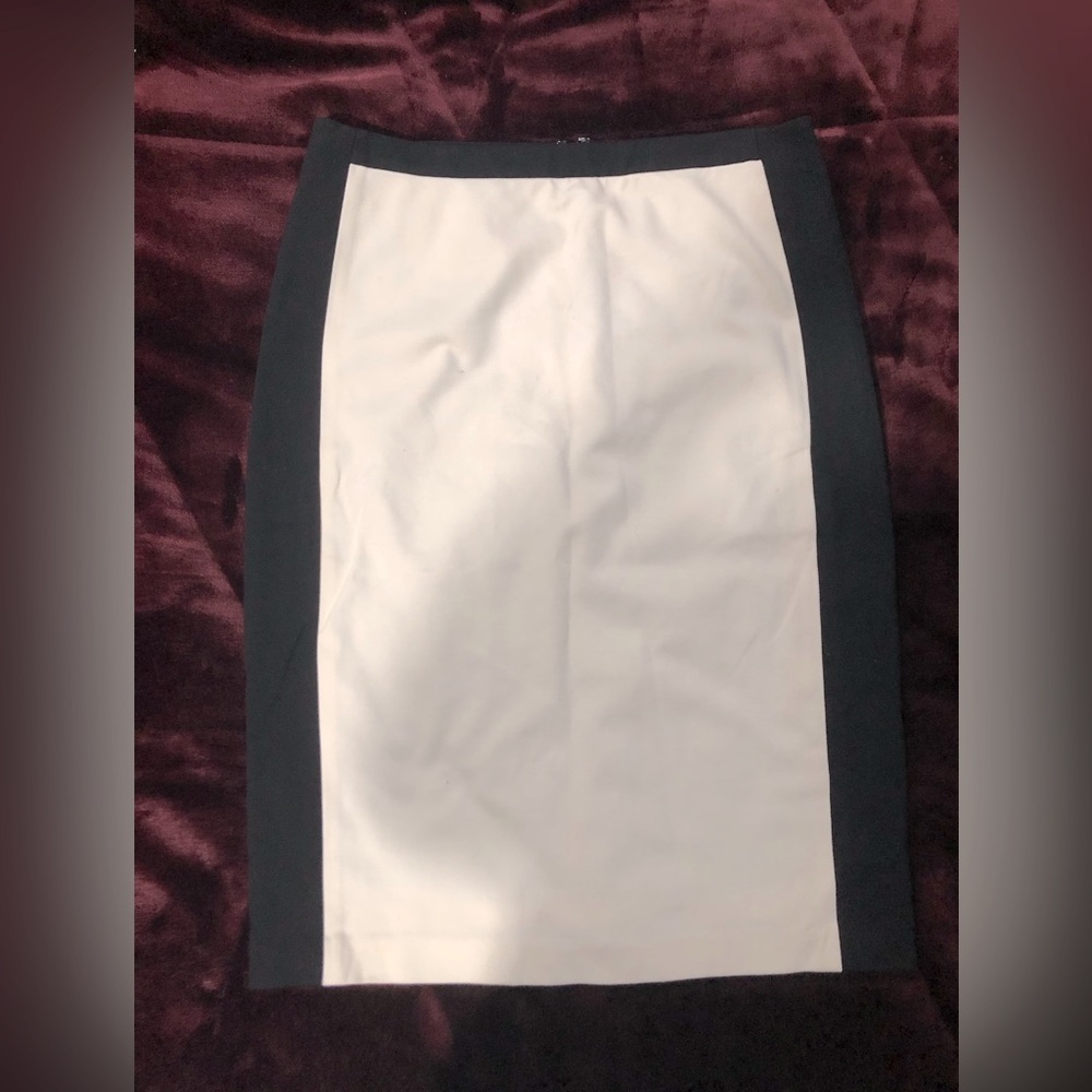 Talbots black and white block pencil skirt.